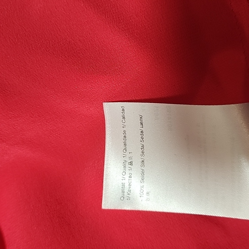 Escada Red Flutter Sleeve Blouse - Picture 10 of 12